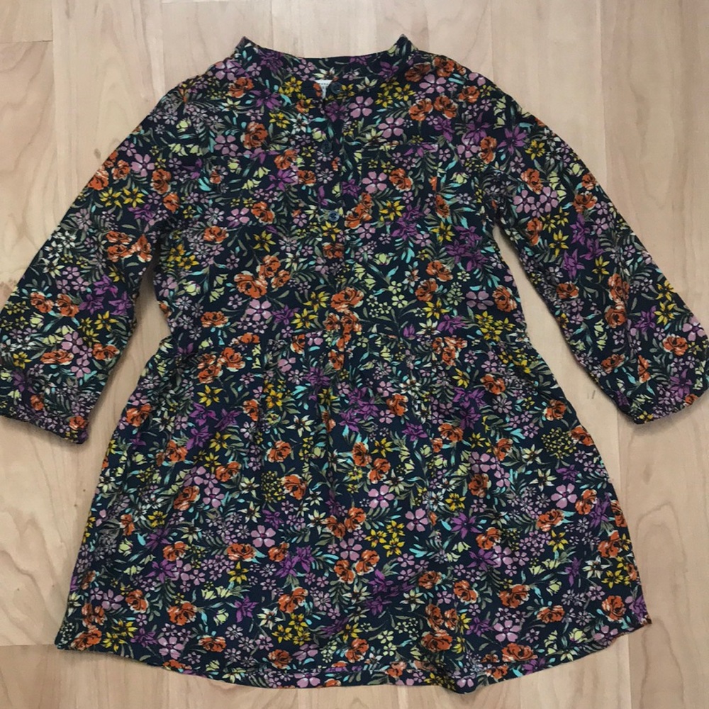 Gap Kids Navy and Floral Dress Size 4